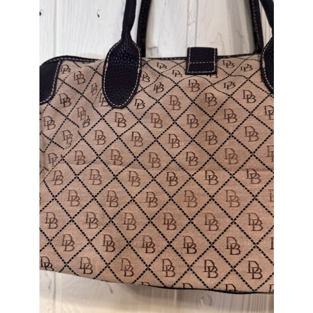 Dooney & Bourke Beige and Brown Satchel Handbag - Picture 6 of 16